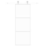 Casa si Gradina - Constructii - Usi interior, exterior si garaj - Usi garaj - Usa glisanta, alb, 76x205 cm, sticla securizata/aluminiu, model 2 bare orizontale - Infinity.ro