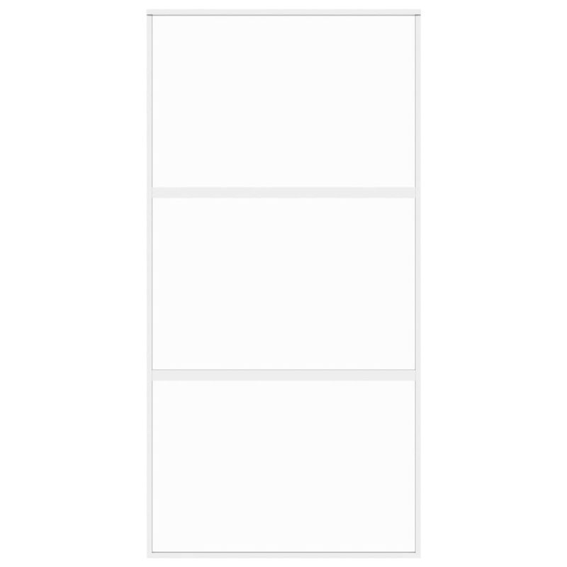 Casa si Gradina - Constructii - Usi interior, exterior si garaj - Usi garaj - Usa glisanta, alb, 102,5x205 cm, sticla securizata/aluminiu, model 2 bare orizontale - Infinity.ro