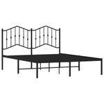 Casa si Gradina - Mobilier - Paturi si accesorii - Paturi - Cadru de pat metalic cu tablie, negru, 140x200 cm - Infinity.ro