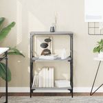 Casa si Gradina - Mobilier - Biblioteci si rafturi - Biblioteci - Biblioteca 3 niveluri gri sonoma 59x35x90,5 cm, lemn prelucrat - Infinity.ro