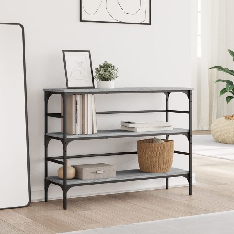 Casa si Gradina - Mobilier - Comode si corpuri - Console - Masuta consola, gri sonoma, 100x32x75 cm, lemn prelucrat - Infinity.ro
