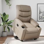 Casa si Gradina - Mobilier - Scaune si fotolii - Fotolii - Fotoliu rabatabil cu ridicare, cappuccino, piele ecologica - Infinity.ro