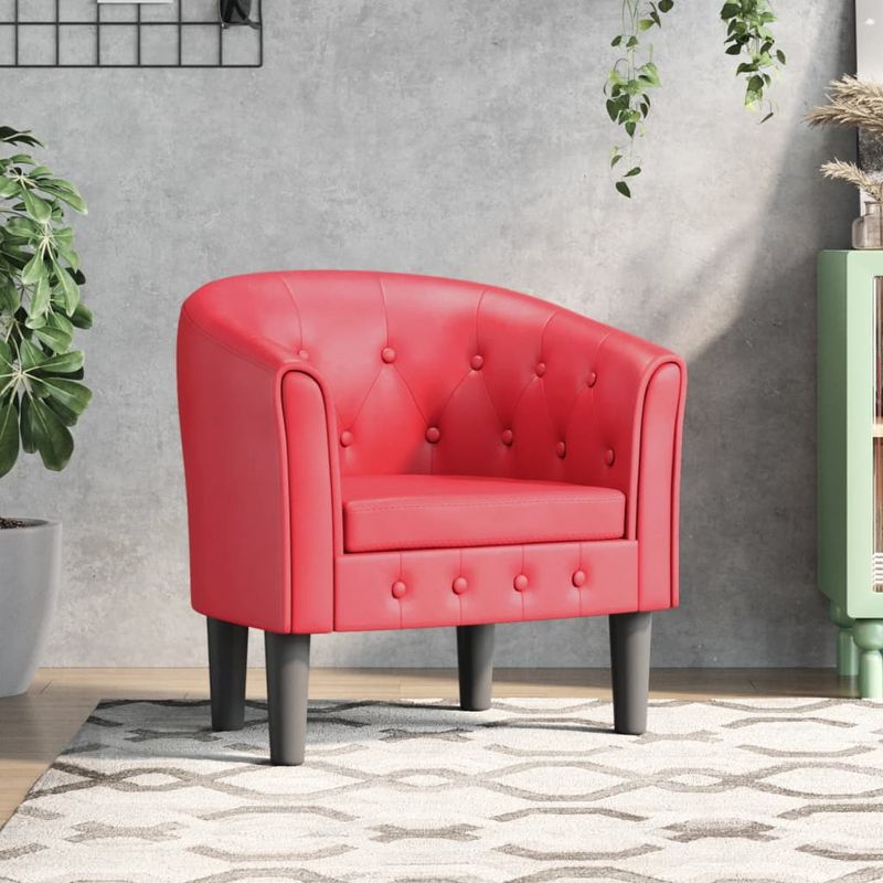 Casa si Gradina - Mobilier - Scaune si fotolii - Fotolii - Fotoliu tip cuva, rosu, piele ecologica - Infinity.ro