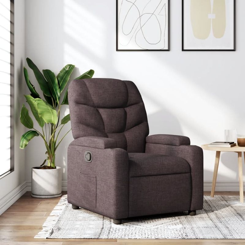 Casa si Gradina - Mobilier - Scaune si fotolii - Fotolii - Fotoliu rabatabil, maro inchis, material textil - Infinity.ro