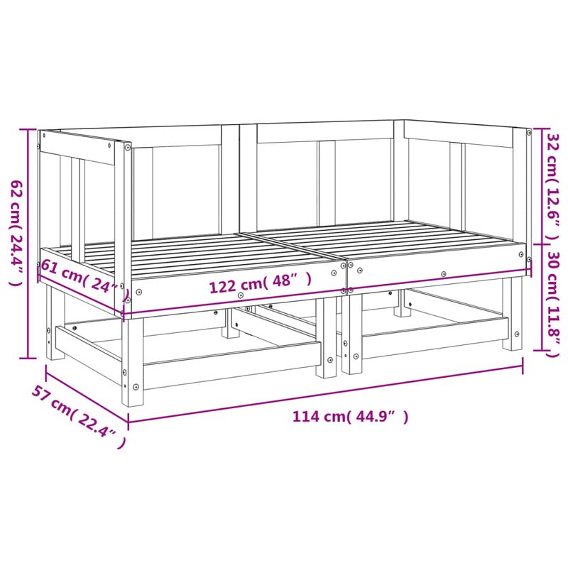 Casa si Gradina - Gradina si terasa - Mobilier exterior - Canapele si fotolii gradina - Canapele coltar gradina , 2 buc., maro miere, lemn masiv de pin - Infinity.ro
