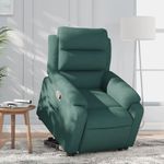 Casa si Gradina - Mobilier - Scaune si fotolii - Fotolii - Fotoliu rabatabil ridicare pe verticala, verde inchis, textil - Infinity.ro