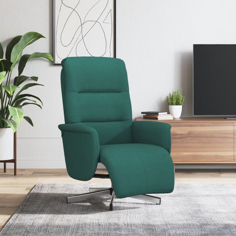 Casa si Gradina - Mobilier - Scaune si fotolii - Fotolii - Fotoliu rabatabil cu suport de picioare, verde inchis, textil - Infinity.ro