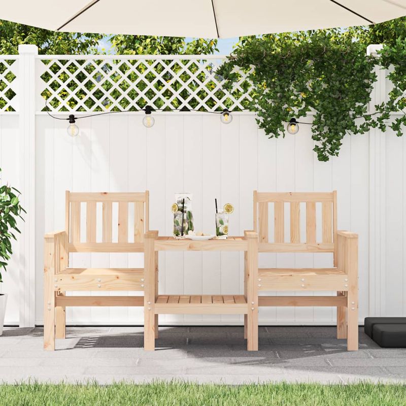 Casa si Gradina - Gradina si terasa - Mobilier exterior - Bancute de gradina - Banca de gradina cu masa 2 locuri, lemn masiv de pin - Infinity.ro