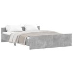 Casa si Gradina - Mobilier - Paturi si accesorii - Paturi - Cadru de pat cu tablie la cap/picioare, gri beton, 150x200 cm - Infinity.ro