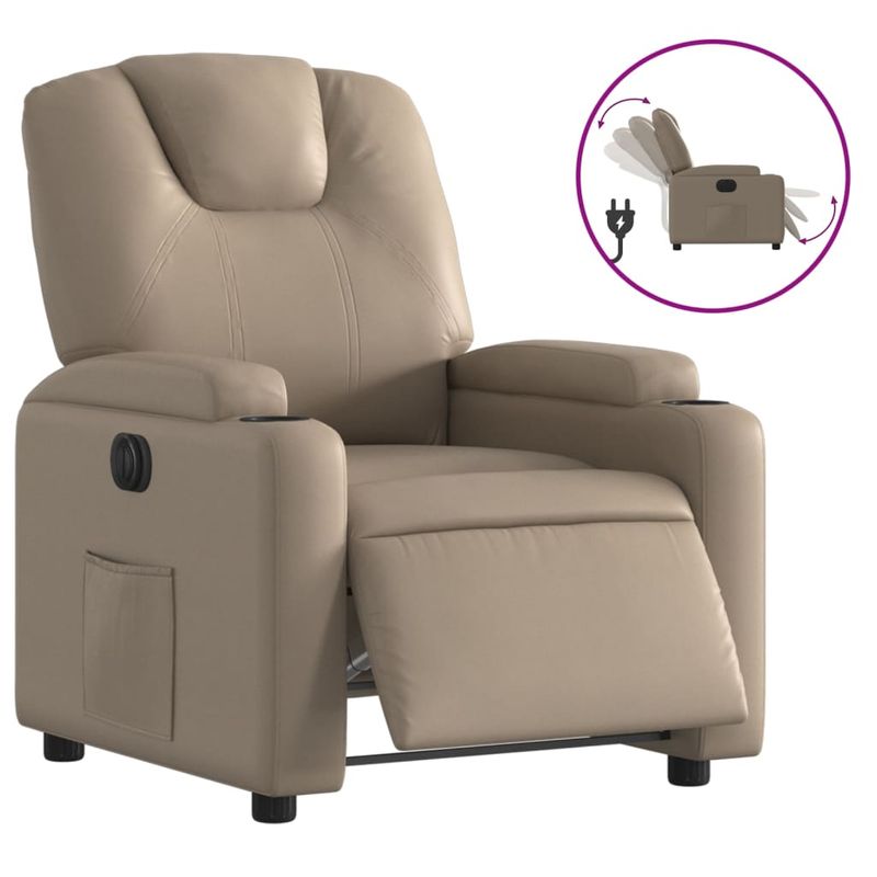 Casa si Gradina - Mobilier - Scaune si fotolii - Fotolii - Fotoliu rabatabil electric, cappuccino, piele ecologica - Infinity.ro