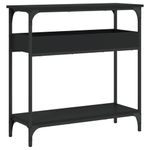 Casa si Gradina - Mobilier - Comode si corpuri - Console - Masuta consola cu raft, negru, 75x29x75 cm, lemn prelucrat - Infinity.ro