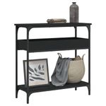Casa si Gradina - Mobilier - Comode si corpuri - Console - Masuta consola cu raft, negru, 75x29x75 cm, lemn prelucrat - Infinity.ro
