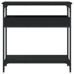 Casa si Gradina - Mobilier - Comode si corpuri - Console - Masuta consola cu raft, negru, 75x29x75 cm, lemn prelucrat - Infinity.ro