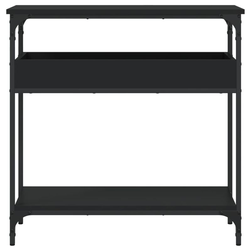 Casa si Gradina - Mobilier - Comode si corpuri - Console - Masuta consola cu raft, negru, 75x29x75 cm, lemn prelucrat - Infinity.ro