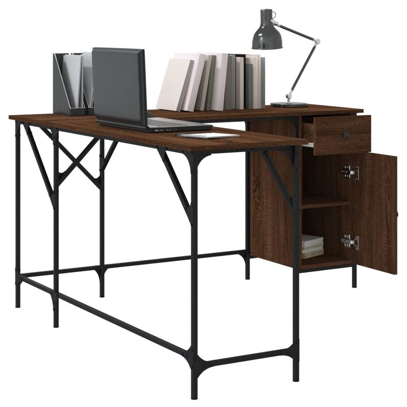 Casa si Gradina - Mobilier - Mese si birouri - Birouri - Birou, stejar maro, 141x141x75 cm, lemn prelucrat - Infinity.ro