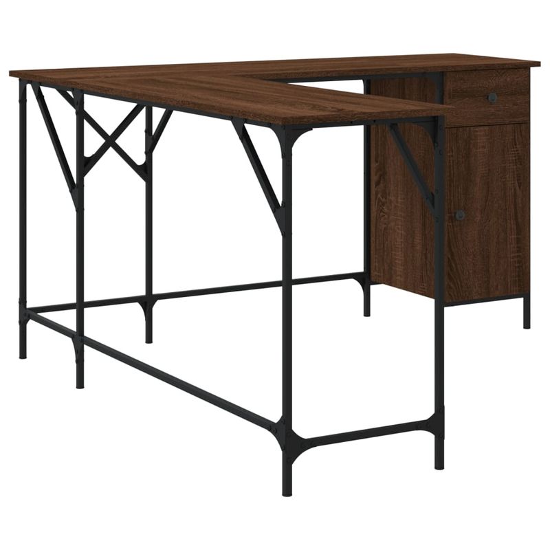 Casa si Gradina - Mobilier - Mese si birouri - Birouri - Birou, stejar maro, 141x141x75 cm, lemn prelucrat - Infinity.ro