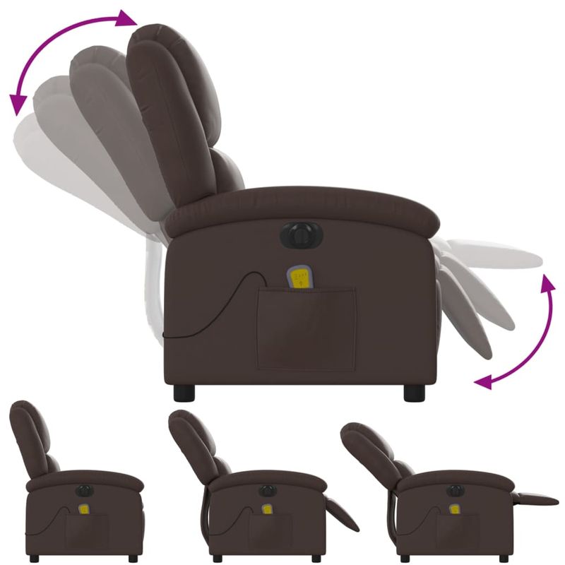 Ingrijire personala si Cosmetice - Sanatate si wellness - Articole wellness - Fotolii de masaj - Fotoliu electric de masaj rabatabil, maro, piele ecologica - Infinity.ro