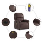 Ingrijire personala si Cosmetice - Sanatate si wellness - Articole wellness - Fotolii de masaj - Fotoliu electric de masaj rabatabil, maro, piele ecologica - Infinity.ro