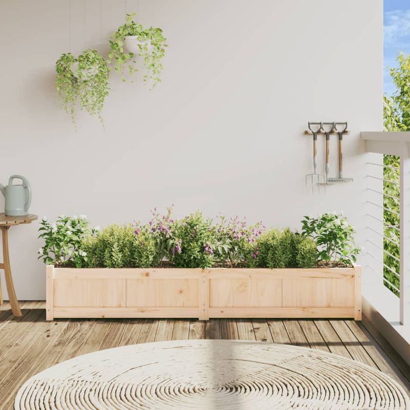 Casa si Gradina - Gradinarit si plante - Plante si ghivece - Ghivece si suporturi - Jardiniera de gradina, 180x31x31 cm, lemn masiv de pin - Infinity.ro
