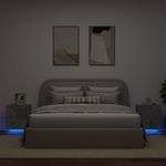Casa si Gradina - Mobilier - Comode si corpuri - Noptiere - Noptiere cu lumini LED, 2 buc., gri beton, lemn prelucrat - Infinity.ro