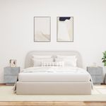 Casa si Gradina - Mobilier - Comode si corpuri - Noptiere - Noptiere cu lumini LED, 2 buc., gri beton, lemn prelucrat - Infinity.ro