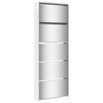 Casa si Gradina - Mobilier - Organizare si depozitare - Organizator incaltaminte - Pantofar cu oglinda 5 niveluri, alb extralucios, 63x17x169,5 cm - Infinity.ro