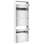 Casa si Gradina - Mobilier - Organizare si depozitare - Organizator incaltaminte - Pantofar cu oglinda 5 niveluri, alb extralucios, 63x17x169,5 cm - Infinity.ro