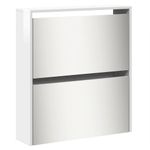 Casa si Gradina - Mobilier - Organizare si depozitare - Organizator incaltaminte - Pantofar cu oglinda 5 niveluri, alb extralucios, 63x17x169,5 cm - Infinity.ro