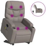Ingrijire personala si Cosmetice - Sanatate si wellness - Articole wellness - Fotolii de masaj - Fotoliu electric masaj rabatabil cu ridicare, gri taupe, textil - Infinity.ro