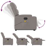 Ingrijire personala si Cosmetice - Sanatate si wellness - Articole wellness - Fotolii de masaj - Fotoliu electric masaj rabatabil cu ridicare, gri taupe, textil - Infinity.ro