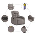 Ingrijire personala si Cosmetice - Sanatate si wellness - Articole wellness - Fotolii de masaj - Fotoliu electric masaj rabatabil cu ridicare, gri taupe, textil - Infinity.ro