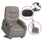 Ingrijire personala si Cosmetice - Sanatate si wellness - Articole wellness - Fotolii de masaj - Fotoliu electric masaj rabatabil cu ridicare, gri taupe, textil - Infinity.ro