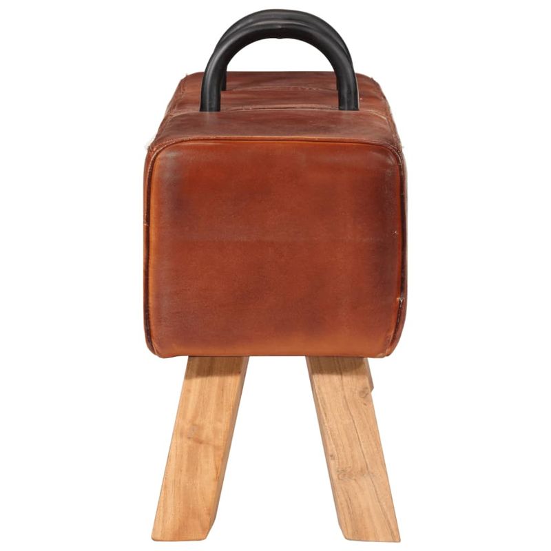 Sport si Outdoor - Accesorii si echipamente sportive - Gimnastica - Banca de gimnastica, maro, 110 cm, piele naturala - Infinity.ro