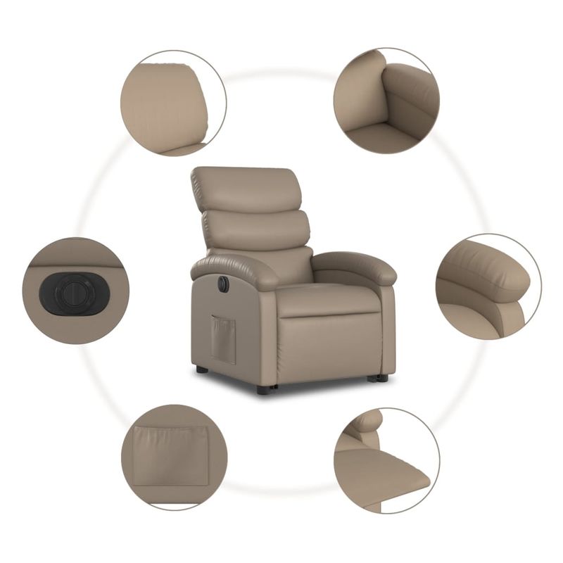 Casa si Gradina - Mobilier - Scaune si fotolii - Fotolii - Fotoliu rabatabil electric cu ridicare, cappuccino - Infinity.ro