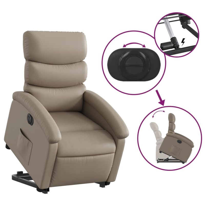Casa si Gradina - Mobilier - Scaune si fotolii - Fotolii - Fotoliu rabatabil electric cu ridicare, cappuccino - Infinity.ro