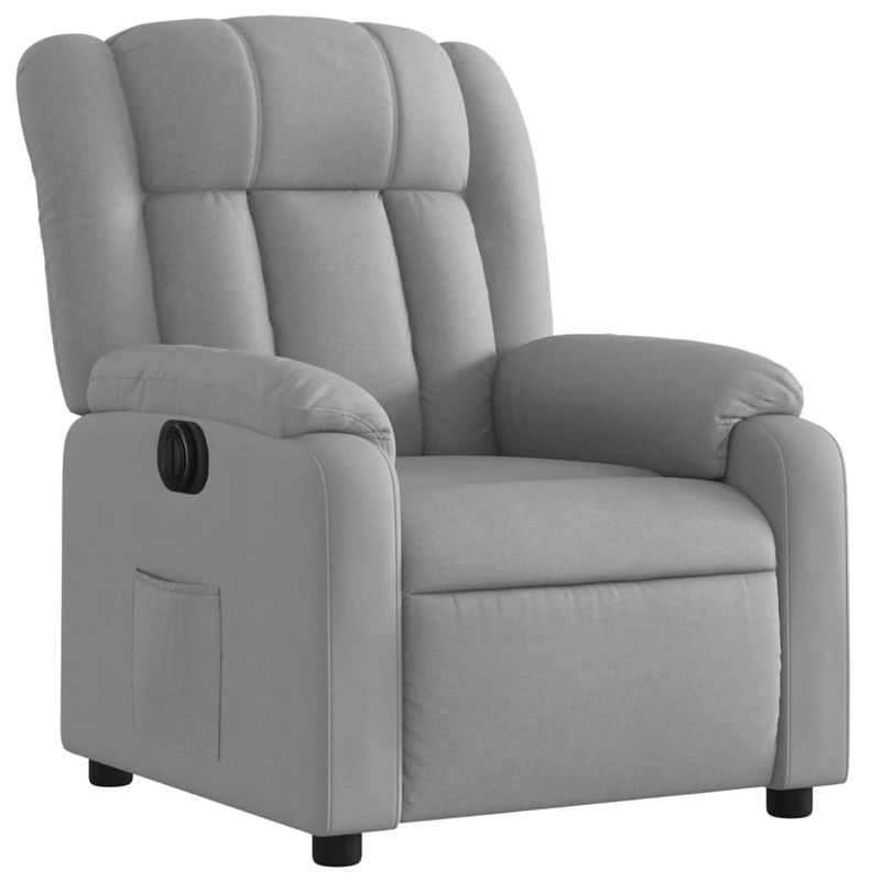 Casa si Gradina - Mobilier - Scaune si fotolii - Fotolii - Fotoliu rabatabil electric, gri deschis, textil - Infinity.ro