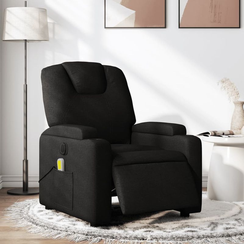 Ingrijire personala si Cosmetice - Sanatate si wellness - Articole wellness - Fotolii de masaj - Fotoliu electric de masaj rabatabil, negru, textil - Infinity.ro