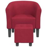Casa si Gradina - Mobilier - Scaune si fotolii - Fotolii - Fotoliu tip cuva cu taburet, rosu vin, material textil - Infinity.ro
