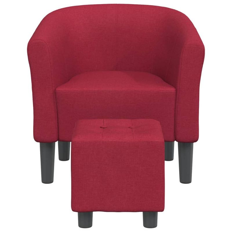 Casa si Gradina - Mobilier - Scaune si fotolii - Fotolii - Fotoliu tip cuva cu taburet, rosu vin, material textil - Infinity.ro