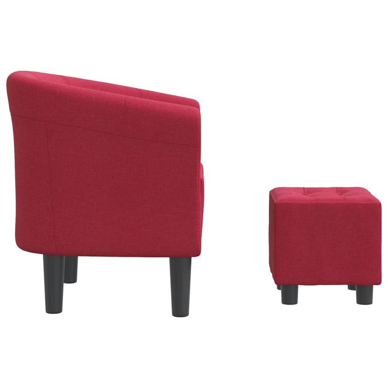 Casa si Gradina - Mobilier - Scaune si fotolii - Fotolii - Fotoliu tip cuva cu taburet, rosu vin, material textil - Infinity.ro
