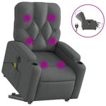 Ingrijire personala si Cosmetice - Sanatate si wellness - Articole wellness - Fotolii de masaj - Fotoliu electric masaj rabatabil cu ridicare, gri inchis textil - Infinity.ro