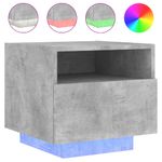 Casa si Gradina - Mobilier - Comode si corpuri - Noptiere - Noptiera cu lumini LED, gri beton, 40x39x37 cm - Infinity.ro