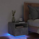 Casa si Gradina - Mobilier - Comode si corpuri - Noptiere - Noptiera cu lumini LED, gri beton, 40x39x37 cm - Infinity.ro