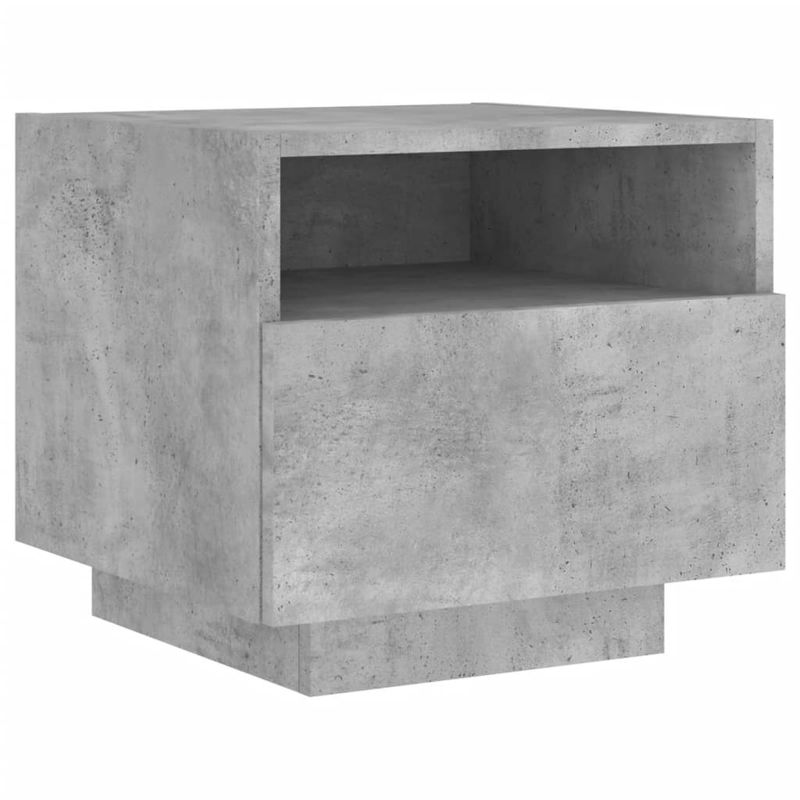 Casa si Gradina - Mobilier - Comode si corpuri - Noptiere - Noptiera cu lumini LED, gri beton, 40x39x37 cm - Infinity.ro