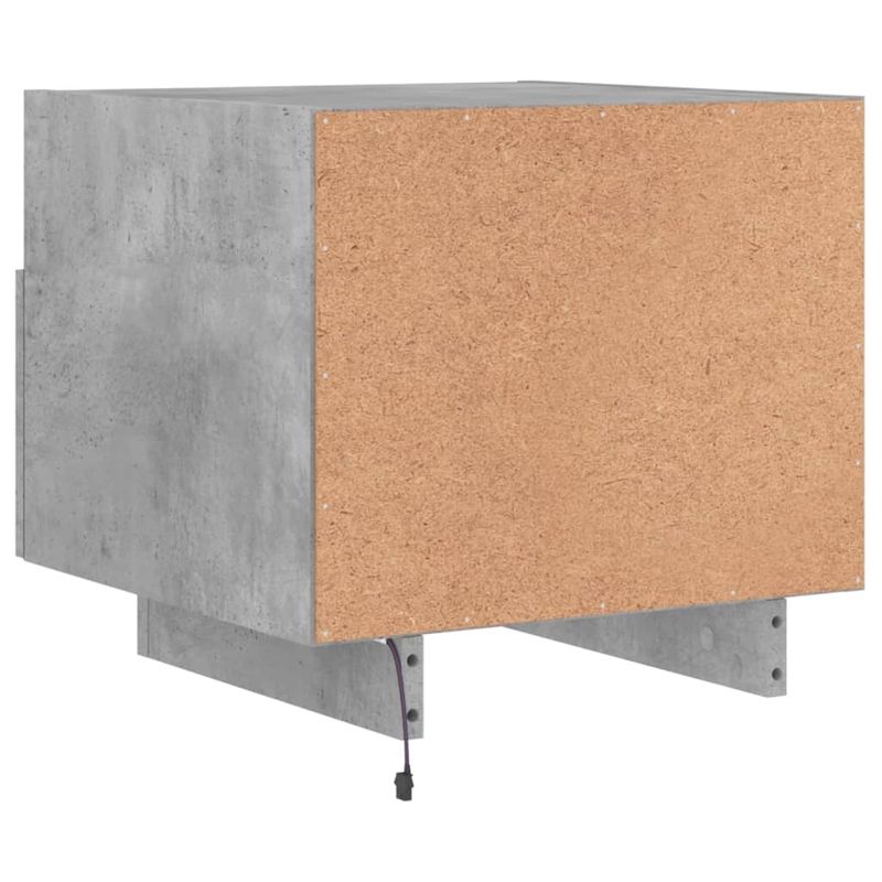 Casa si Gradina - Mobilier - Comode si corpuri - Noptiere - Noptiera cu lumini LED, gri beton, 40x39x37 cm - Infinity.ro