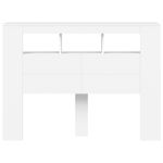 Casa si Gradina - Mobilier - Paturi si accesorii - Accesorii paturi - Tablie de pat cu LED, alb, 140x18,5x103,5 cm, lemn - Infinity.ro