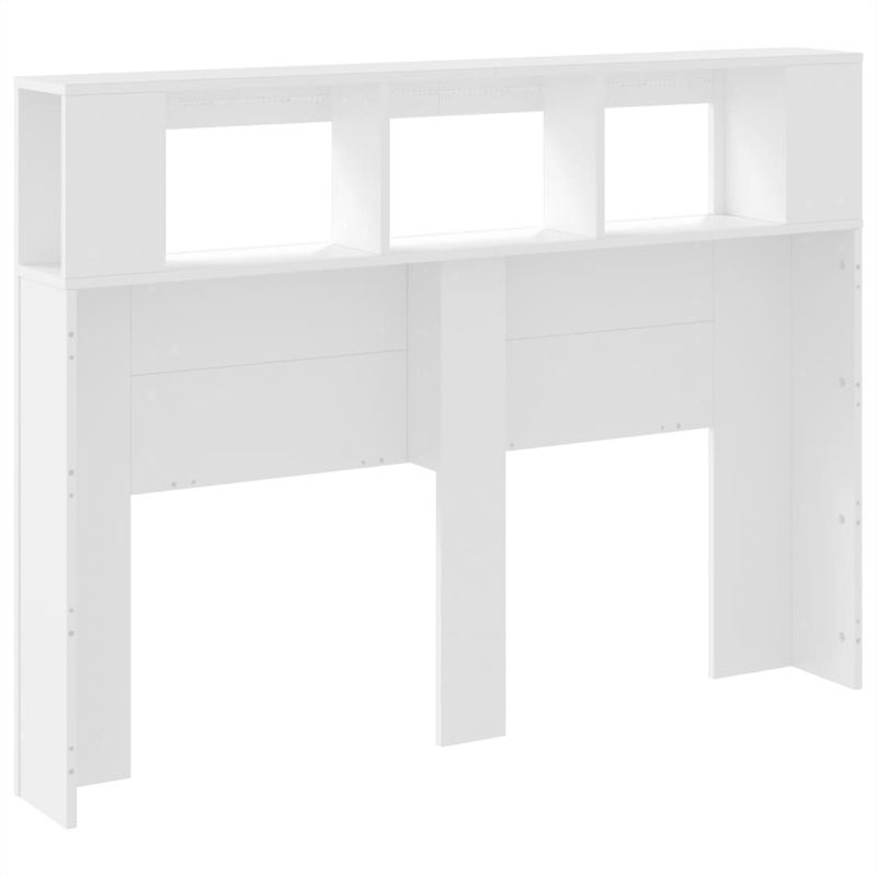 Casa si Gradina - Mobilier - Paturi si accesorii - Accesorii paturi - Tablie de pat cu LED, alb, 140x18,5x103,5 cm, lemn - Infinity.ro