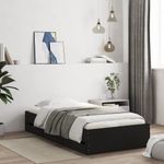 Casa si Gradina - Mobilier - Paturi si accesorii - Paturi - Cadru de pat cu sertare, negru, 100x200 cm, lemn prelucrat - Infinity.ro