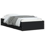 Casa si Gradina - Mobilier - Paturi si accesorii - Paturi - Cadru de pat cu sertare, negru, 100x200 cm, lemn prelucrat - Infinity.ro