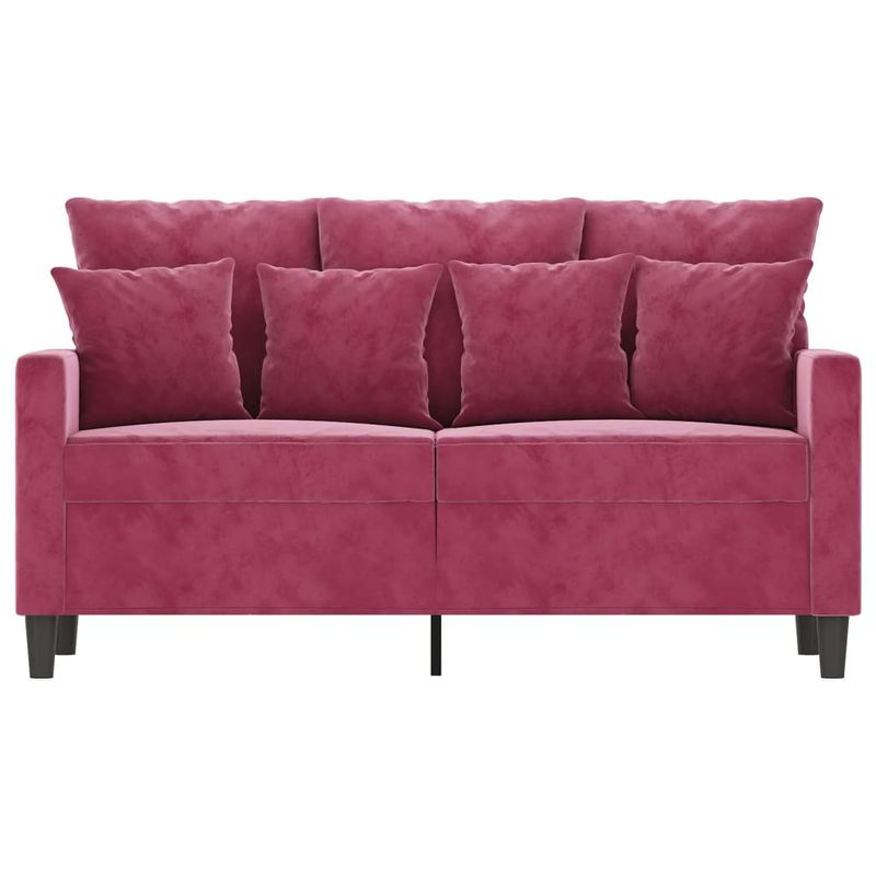 Casa si Gradina - Mobilier - Canapele si coltare - Canapele - Canapea cu 2 locuri, rosu vin, 120 cm, catifea - Infinity.ro